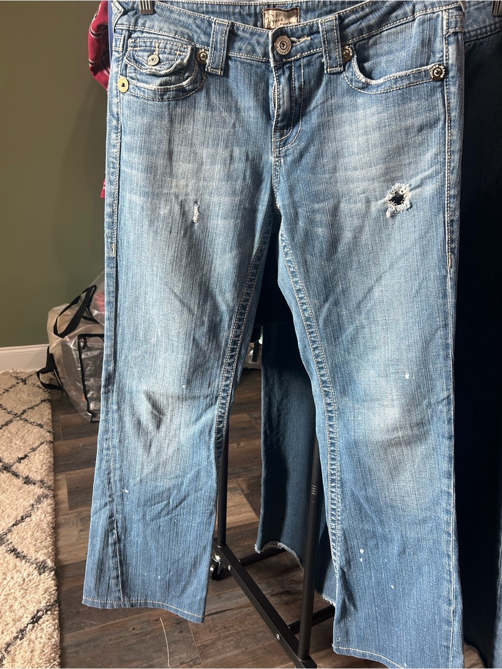 Vigoss Light Blue Distressed Flare Jeans